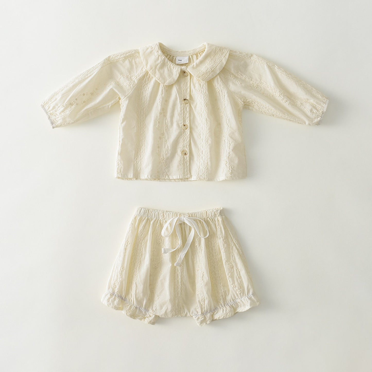 Fashionable Cotton Lace Top and Bloomer Set