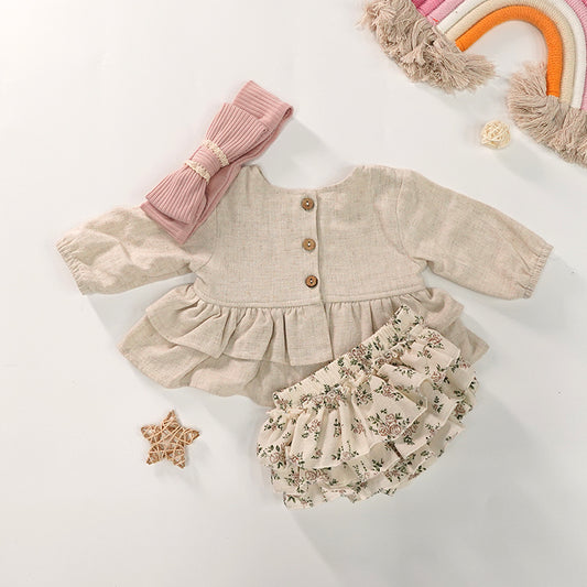 Luxury Emma Boutique Clothing Set - Beige - 3-6M - CLEARANCE